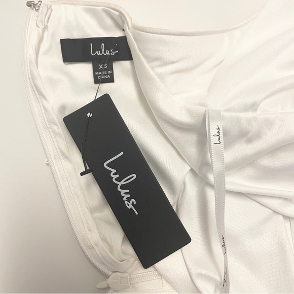 Lulus | White | Sequin | V-Neck | Backless | Mini | Dress | Size XS - Picture 12 of 15